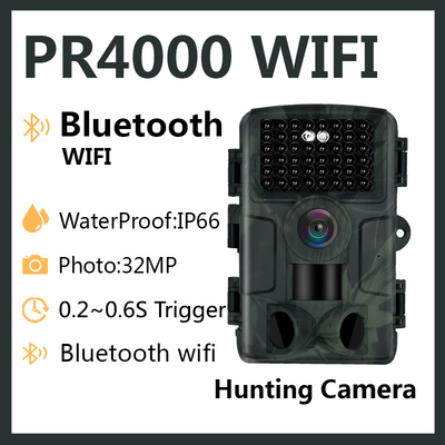 PR4000 WiFi Avcılık Kamerası 32MP Bluetooth WIFI 1080p 3 Algılama Kafası