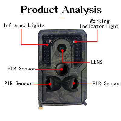 PR400 PRO HD Av Kamerası 1080P 30FPS 34 adet IR LED 16MP Yaban Hayatı Kızılötesi Gece Görüş Kamerası